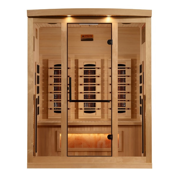 Golden Designs 3-Person Full Spectrum PureTech™ Near Zero EMF FAR Infrared Sauna GDI-8030-03 Front View
