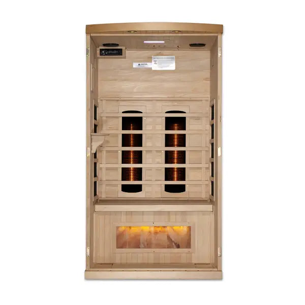 Golden Designs 1-2-Person Full Spectrum PureTech Near Zero EMF FAR Infrared Sauna 2 Near IR Elements GDI-8010-03 interior view