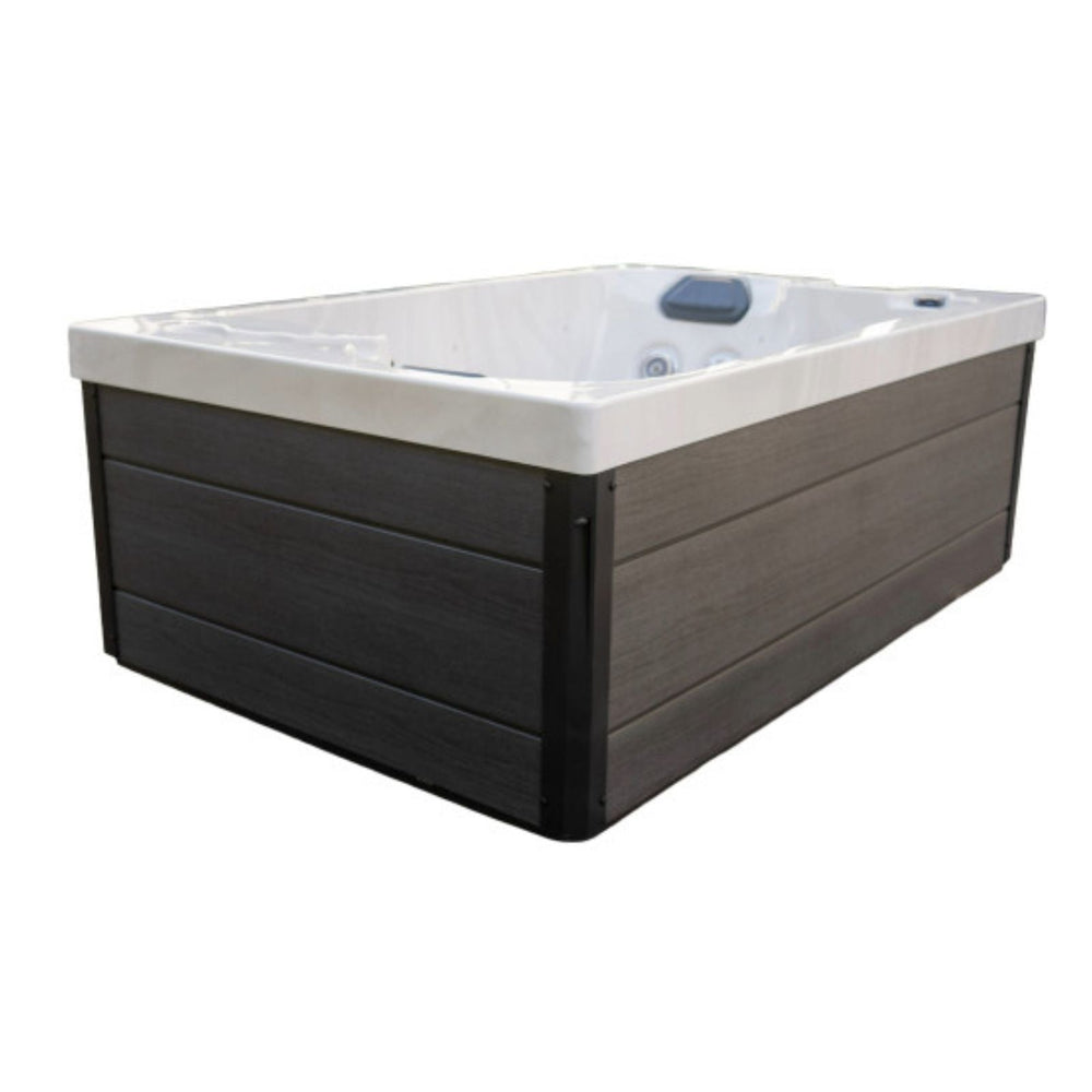 Luxury Spas Cascade WS-303 2-Person Hot Tub outside corner tub view white background