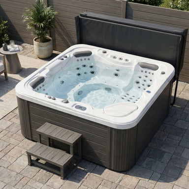  Luxury Spas Infinity 5-Person Hot Tub in a patio setting