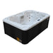 Luxury Spas Tahoe 4-person Hot tub with black exterior and white interior on a white background