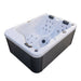 Luxury Spas Allure 3-Person  Hot tub with white interior and black exterior on a white background
