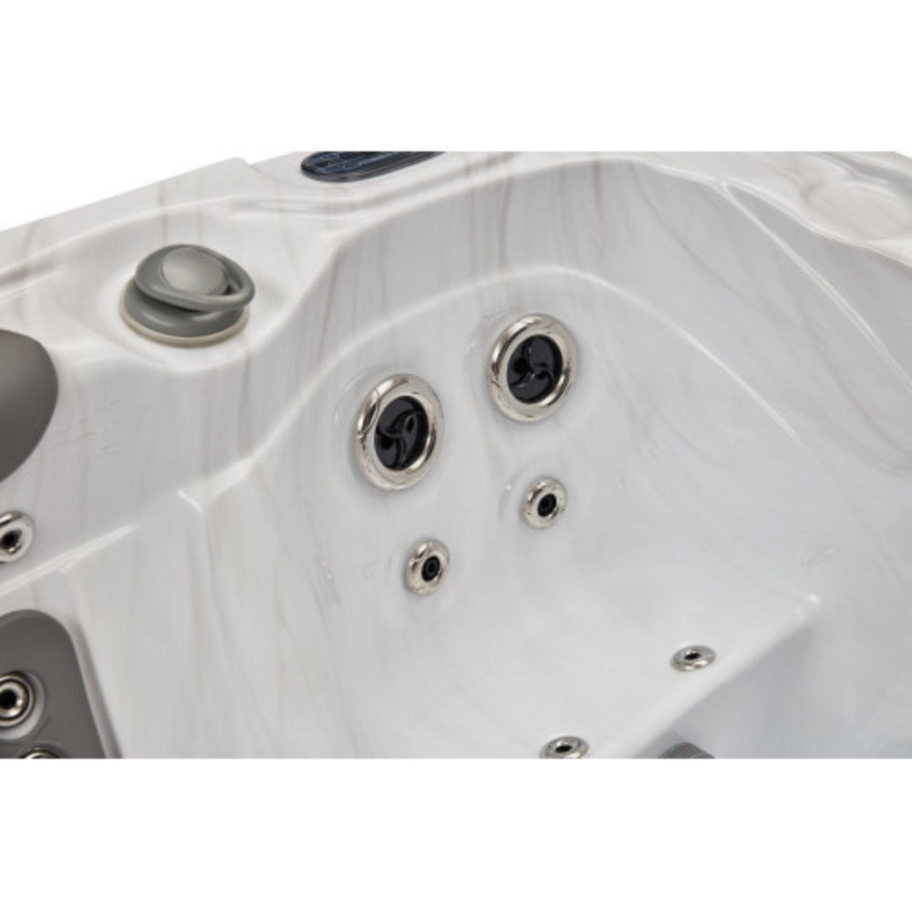 Luxury Spas Casey 3 Person Hot Tub Close Up   Hydromax Rotating Jets
