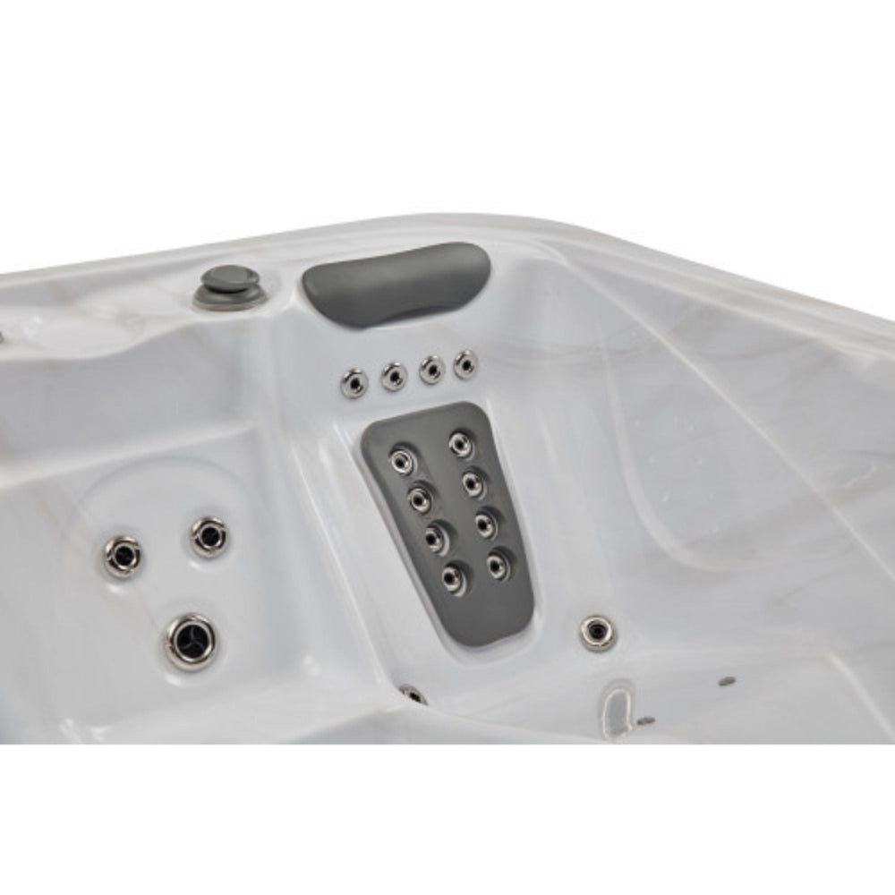Luxury Spas Danika 5-Person Hot Tub Close Up Pillow and Adjustable Jets