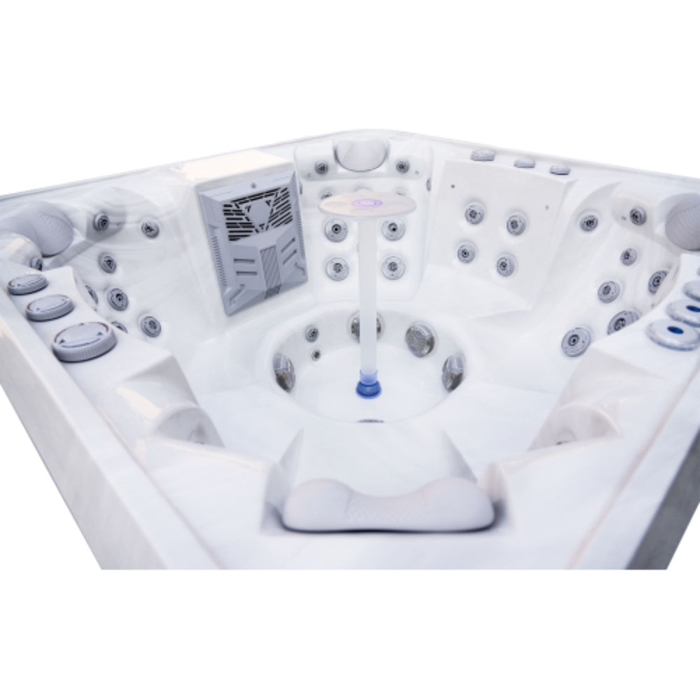 Luxury Spas Denali 7-Person Hot Tub inside corner view of the shell
