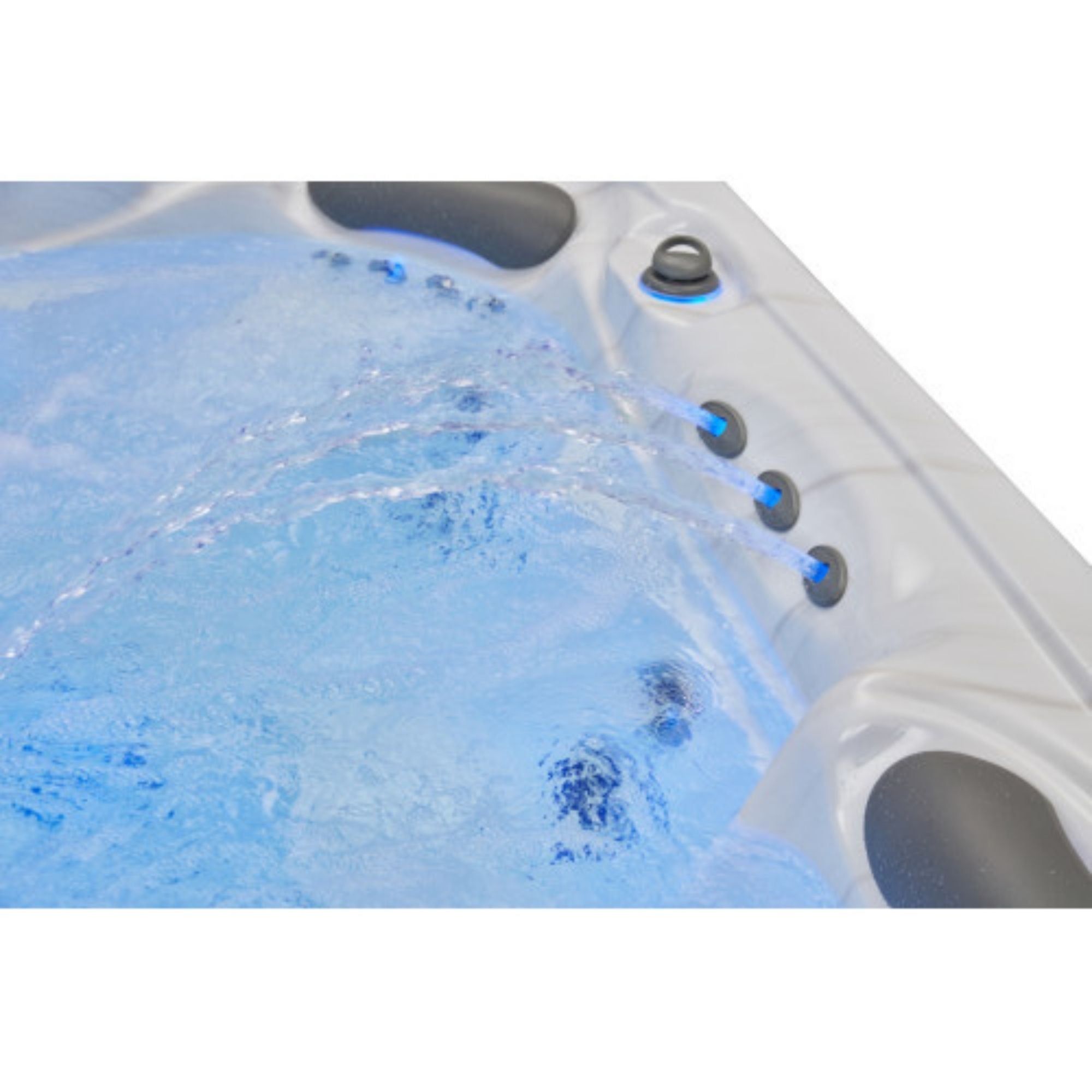 Luxury Spas Infinity 5-Person Hot Tub Close Up  Water Filtration Pump With Water