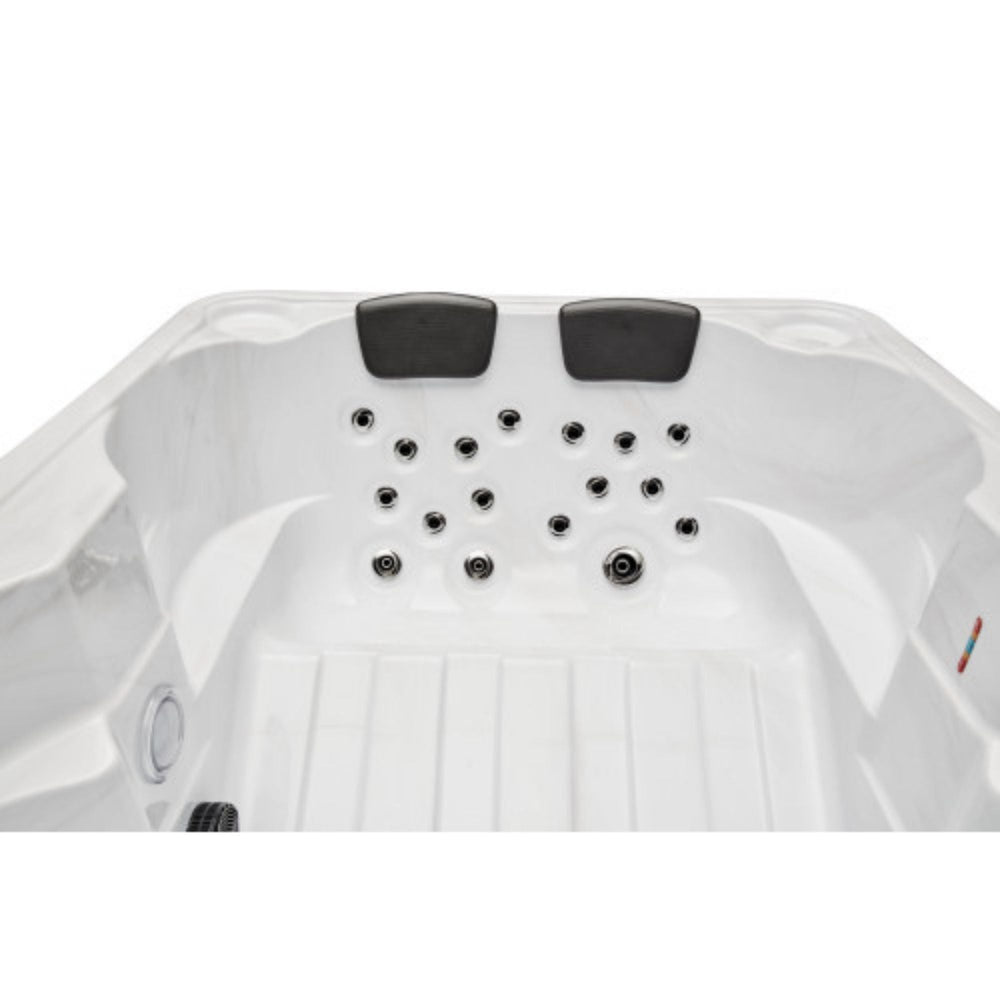 Luxury Spas Regal 4-Person Hot Tub 2 Cushioned Neck Pillows Front View
