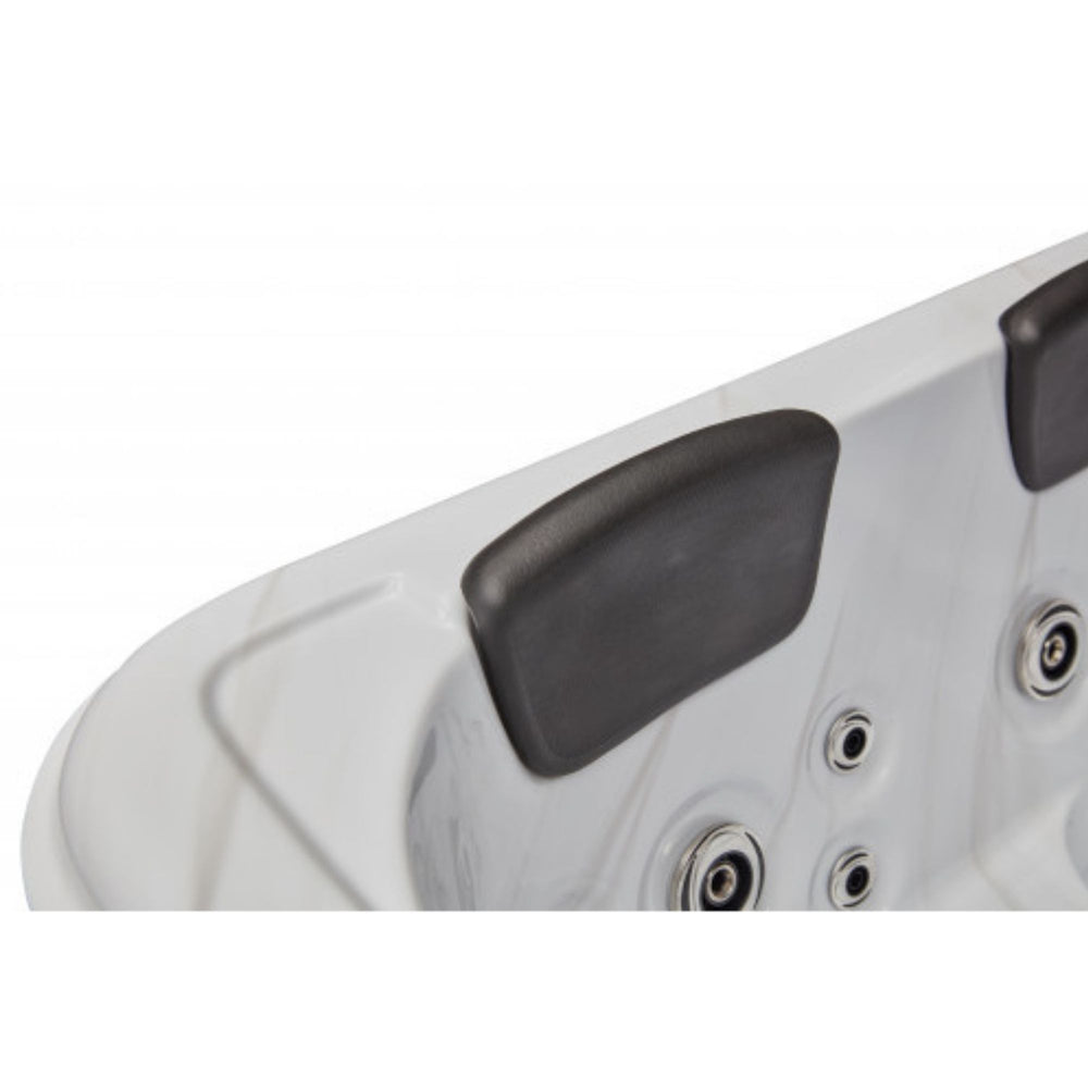 Luxury Spas Riley 3-Person Hot Tub Close Up Cushioned Neck Pillows View 