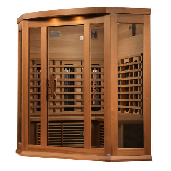 Maxxus 3-Person Corner Full Spectrum Near Zero EMF FAR Infrared Sauna MX-M356-01-FS CED Front Right View
