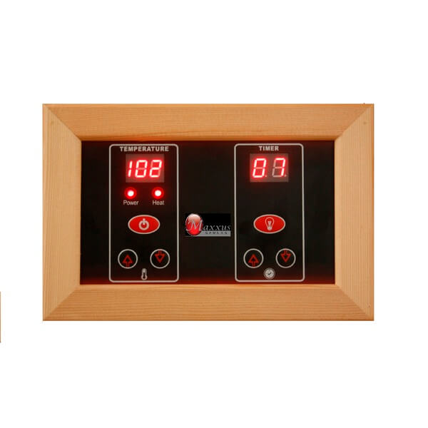 Maxxus 3-Person Corner Full Spectrum Near Zero EMF FAR Infrared Sauna MX-M356-01-FS CED Control Panel
