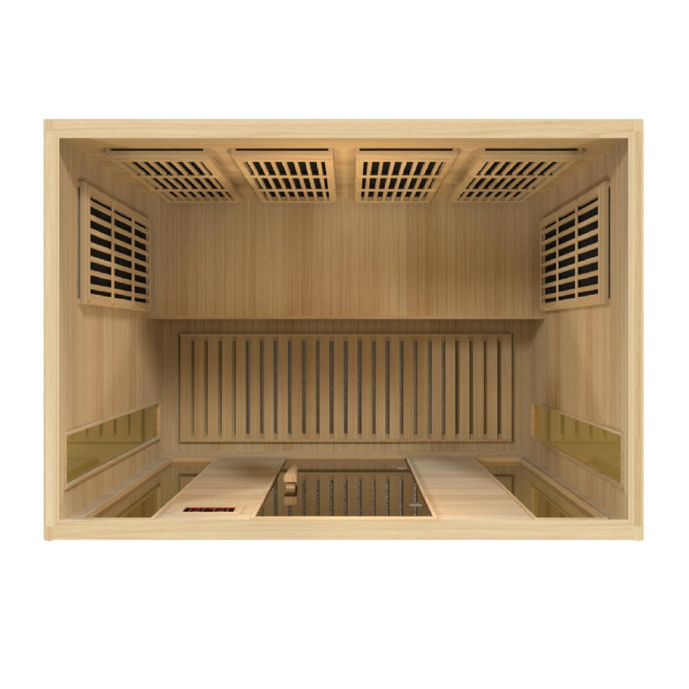 Maxxus 4 Per Low EMF FAR Infrared Carbon Canadian Hemlock Sauna, MX-K406-01 top view.