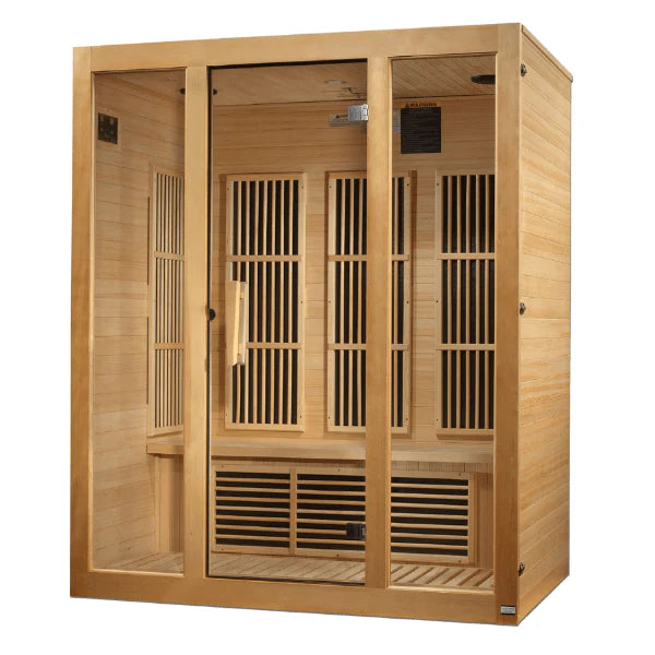 Maxxus Bellevue 3-Person Near Zero EMF  FAR Infrared Sauna MX-J306-01-ZF	Front Right View
