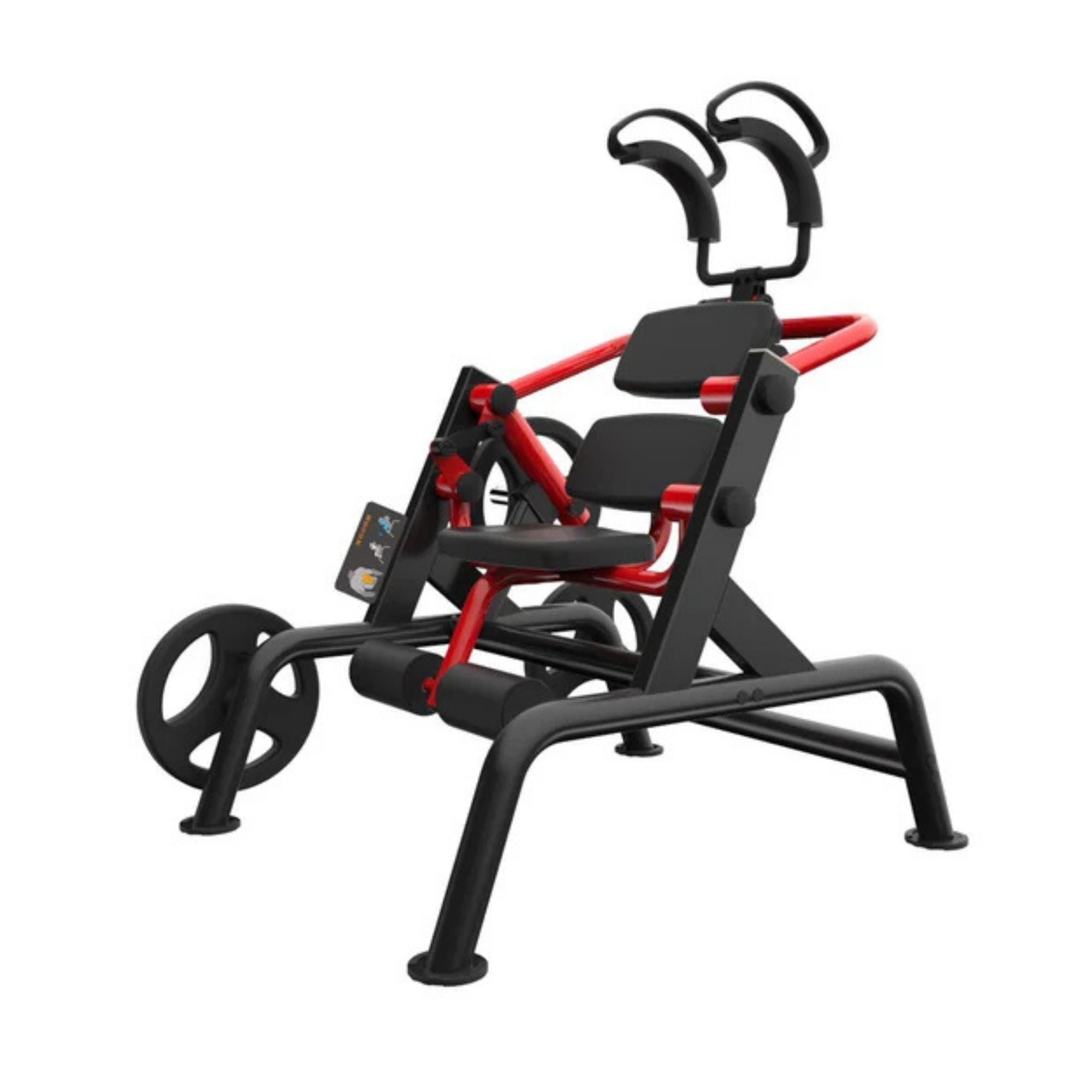 3D rendering of the Muscle D Power Leverage V2 Abdominal Crunch without a background, showcasing the machine’s design.
