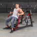 Muscle D Power Leverage V2 Chest Press PL-PV2-CP - Side view of male performing chest press for strength training.