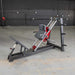 Muscle D Power Leverage V2 Hack Squat machine in full side view, featuring Olympic plate loading system