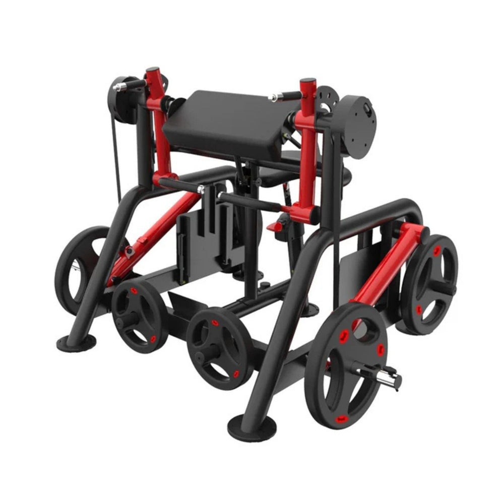 3D rendering of the Muscle D Power Leverage V2 Iso Lateral Biceps Curl / Preacher Curl   without a background, showcasing the machine’s design.
