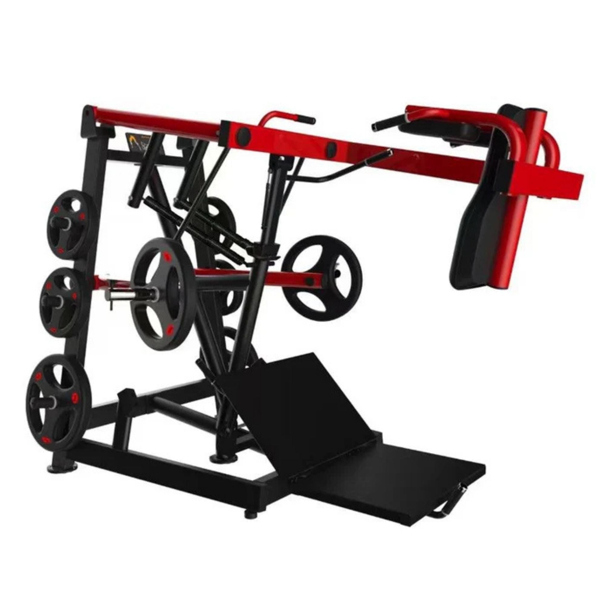 3D rendering of the Power Leverage V2 Pendulum Squat PL-PV2-PS without a background, showcasing the machine’s design.
