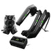 Rapid Reboot inflatable compression boots, arm attachment and hip attachment with charger on a white background