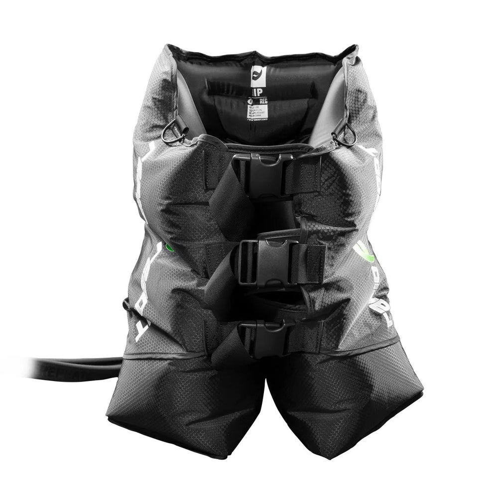 Black compression hips attachment on white background