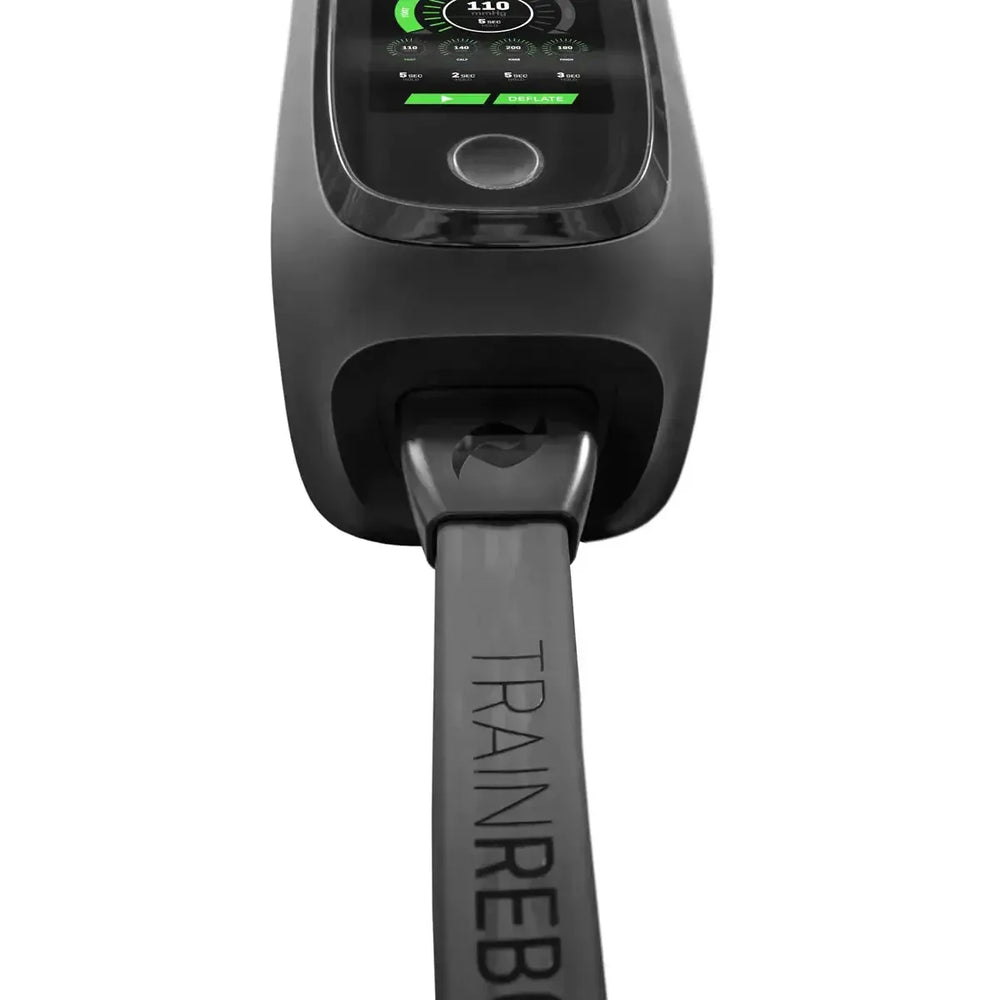 Rapid Reboot Black resistance band with digital display on a white background