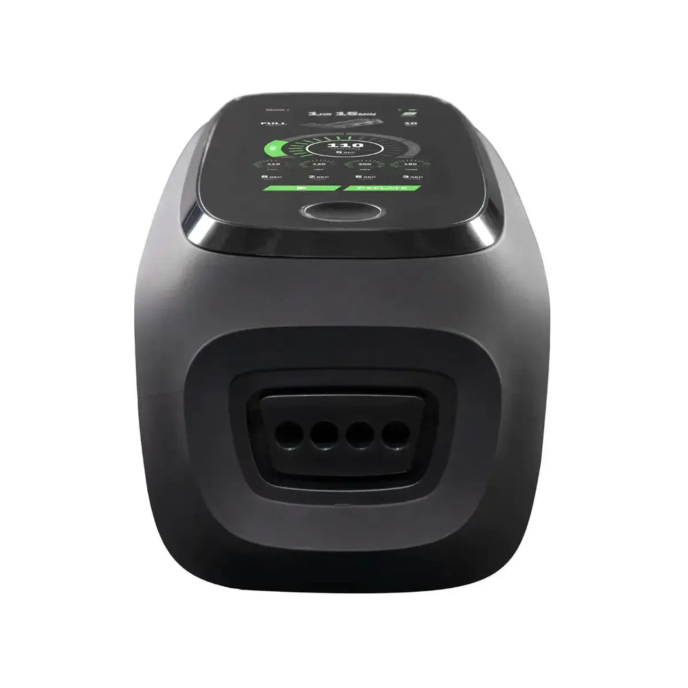 Rapid Reboot Black electronic device with a digital display on a white background
