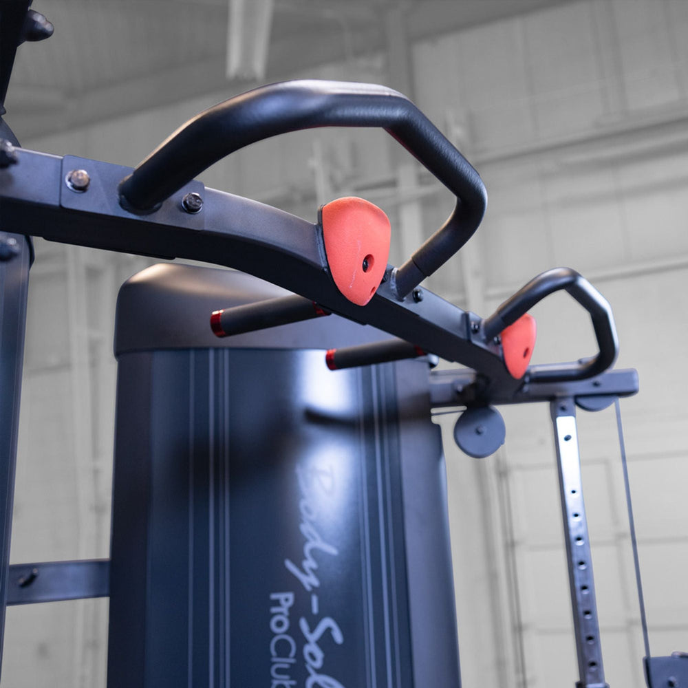 Multi grip pull up bar on a Body-Solid Pro ClubLine S2CCX Series II Cable Column in black