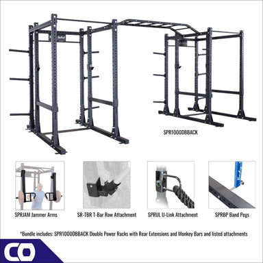 Body-Solid SPR1000 Team Training Double Power Rack Lane Package