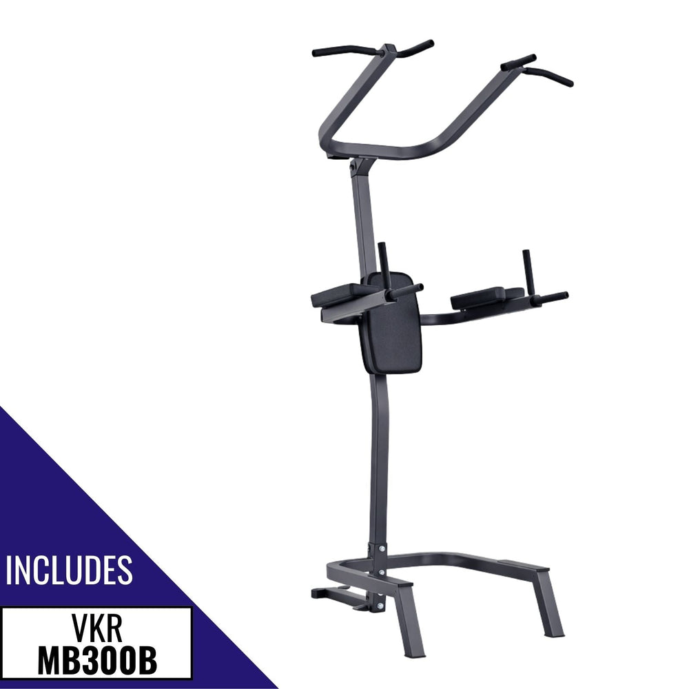 VKR MB300B Black pull-up bar and stand on a white background.