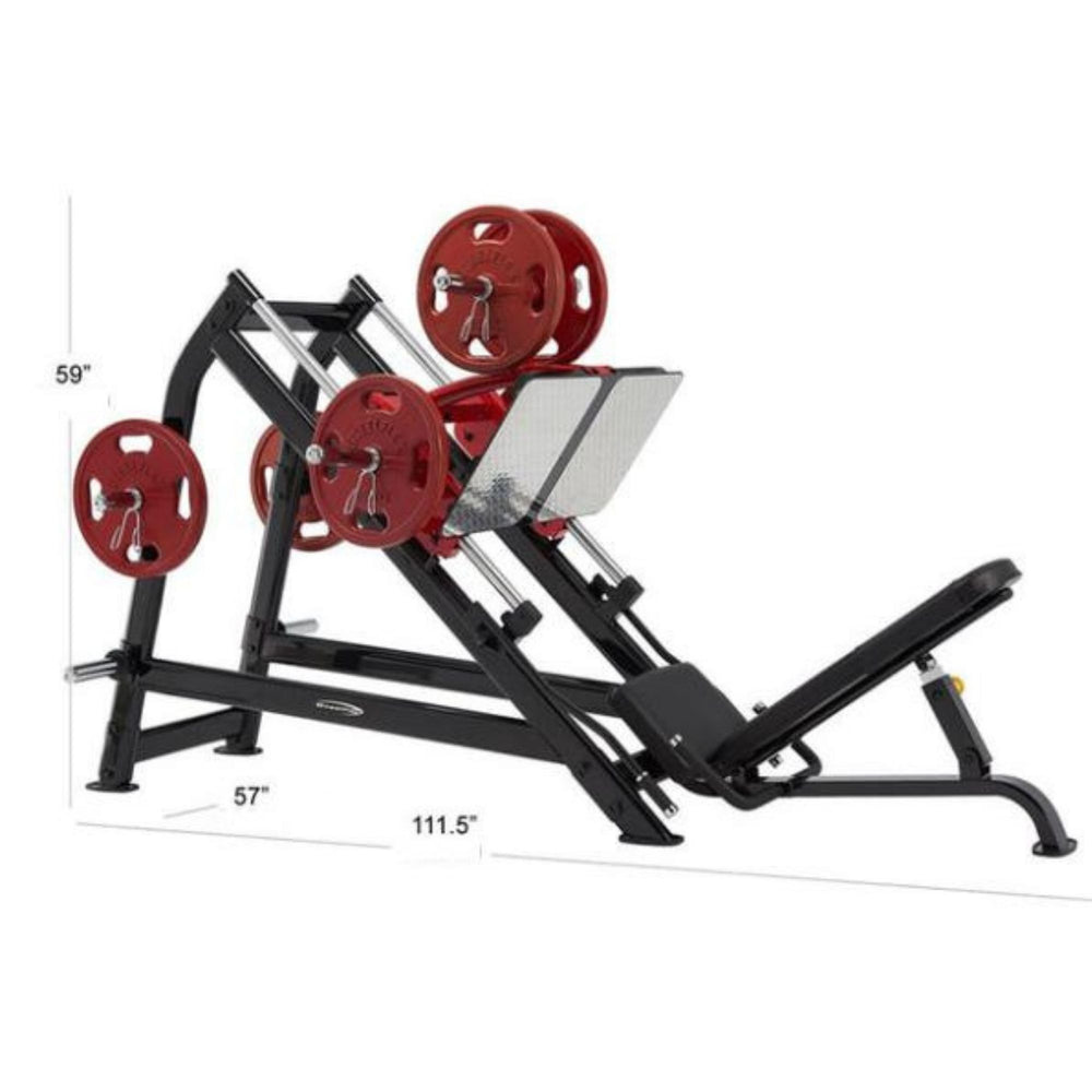Steelflex PLDP Plate Loaded Decline Leg Press with Dimensions