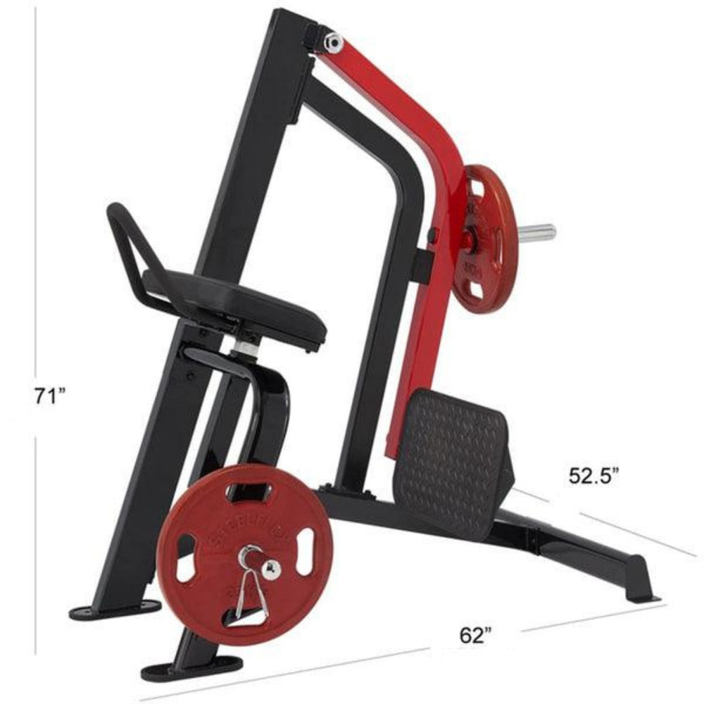 Steelflex PLHE Plate Loaded Hip Extension & Glute Machine Dimensinos