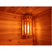 SunRay Denali 4 Person Contemporary Outdoor Sauna  with Harvia 6kW Heater and Metal Roof 400D5 with warm lighting