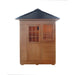 SunRay 3 Person Outdoor Tradtional Sauna with a dark roof on a white background