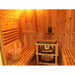 SunRay Oasis Barrel Sauna with benches and a heater