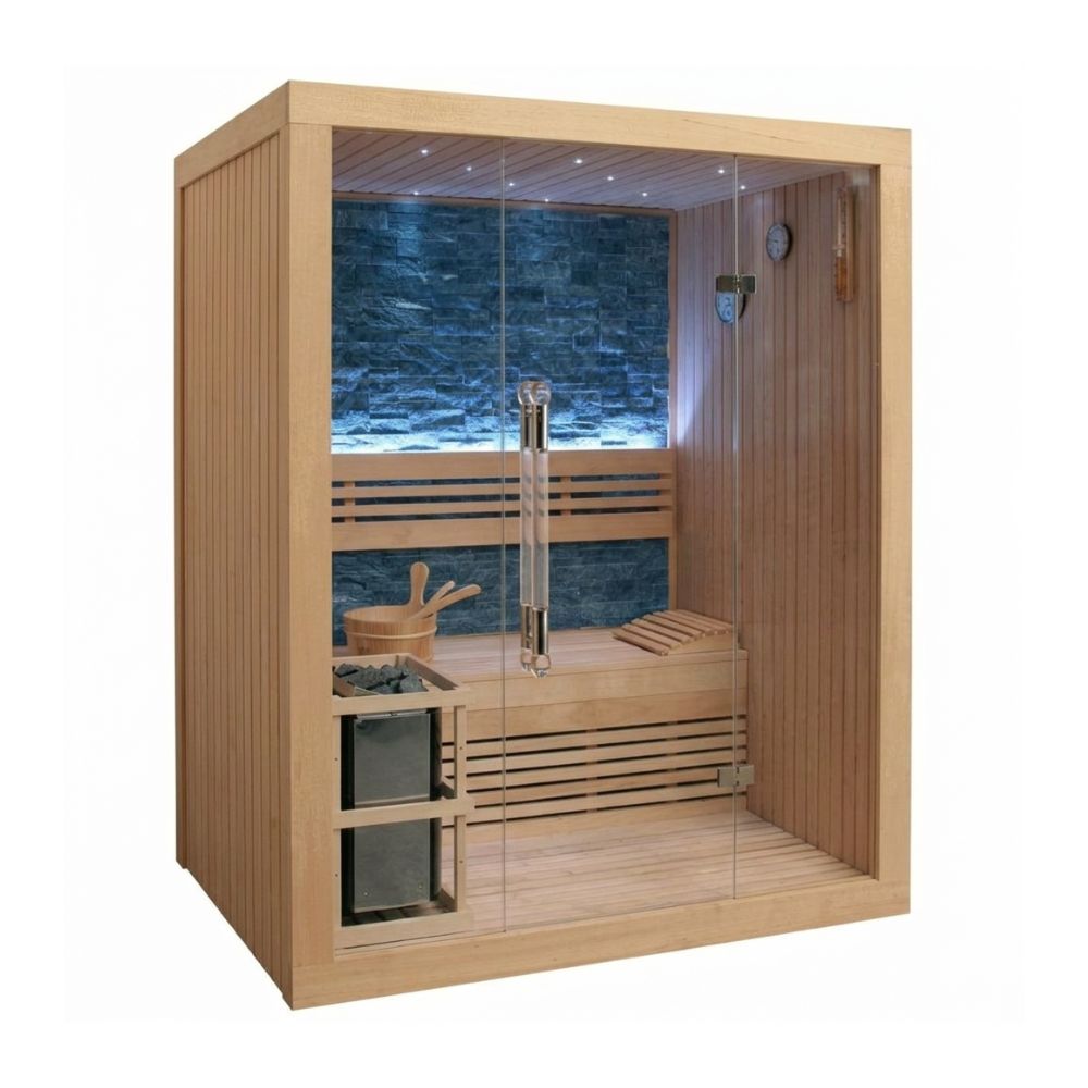 SunRay Rockledge 2-Person Traditional Sauna with Cultured Stone Interior