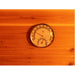 SunRay Seneca 3-Person Contemporary Outdoor Traditional Sauna Wooden sauna with a thermometer on a white background