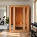Sunray 3-Person Southport Traditional Steam Sauna HL300SN in a room with exercise equipment and a plant