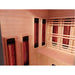 Sunray Pacific 4-Person Outdoor Infrared Sauna with infrared heaters on a white background