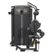 TAG Fitness Elite Ab Back Dual Select machine  side view with black powder-coated frame, selectorized weight stack, adjustable pads, and compact commercial design.