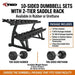 TKO 10-sided dumbbell set with 2-tier saddle rack on a white background