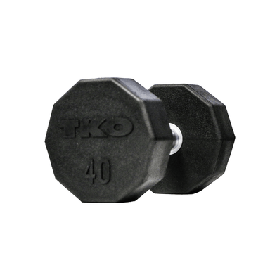 TKO 105-150 lb Ten Sided Pro Rubber Dumbbell Set 829TR-D10 40 LBS