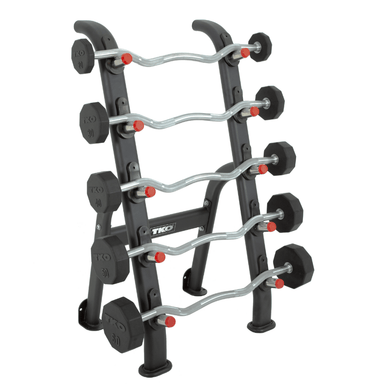 TKO 20-60lb rubber Curl barbells 5 set barbell rack 20 - 60 lbs Set