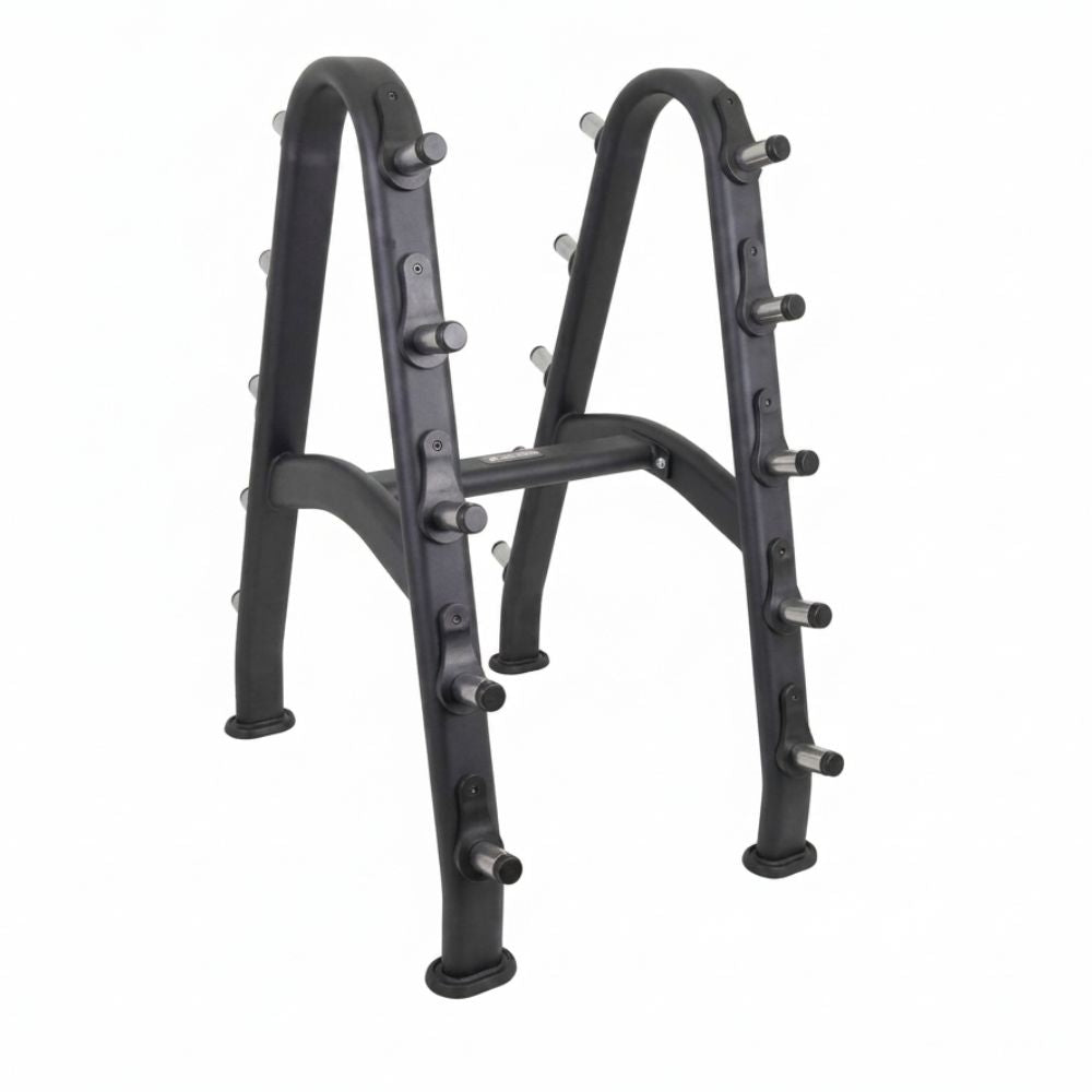 TKO 10-Bar Barbell Black rack on a white background