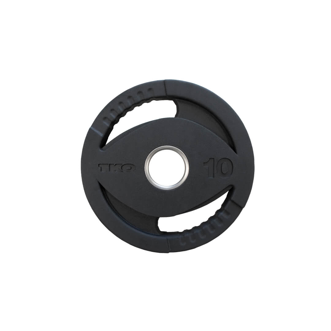 TKO 255Lb Rubber Oly plate set w/ 6210 plate tree 10lb rubber grip plate
