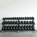 TKO 3-Tier Mega Rack 891HDR with 5lb-100lb dumbbells