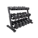 TKO 3-Tier Rail DB Rack, Black 10 Pairs of TKO Hex Dumbbells