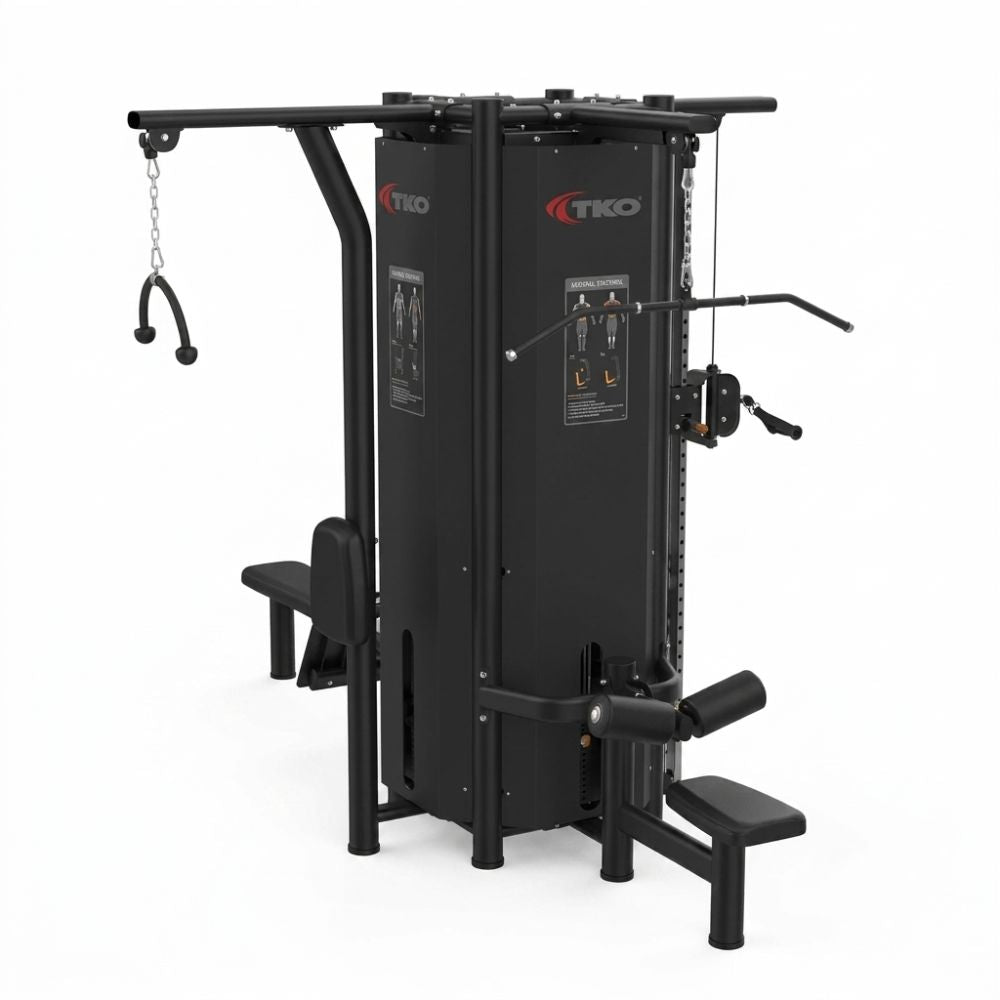 Black TKO 4-Stack Cable Machine 7031-B on a white background