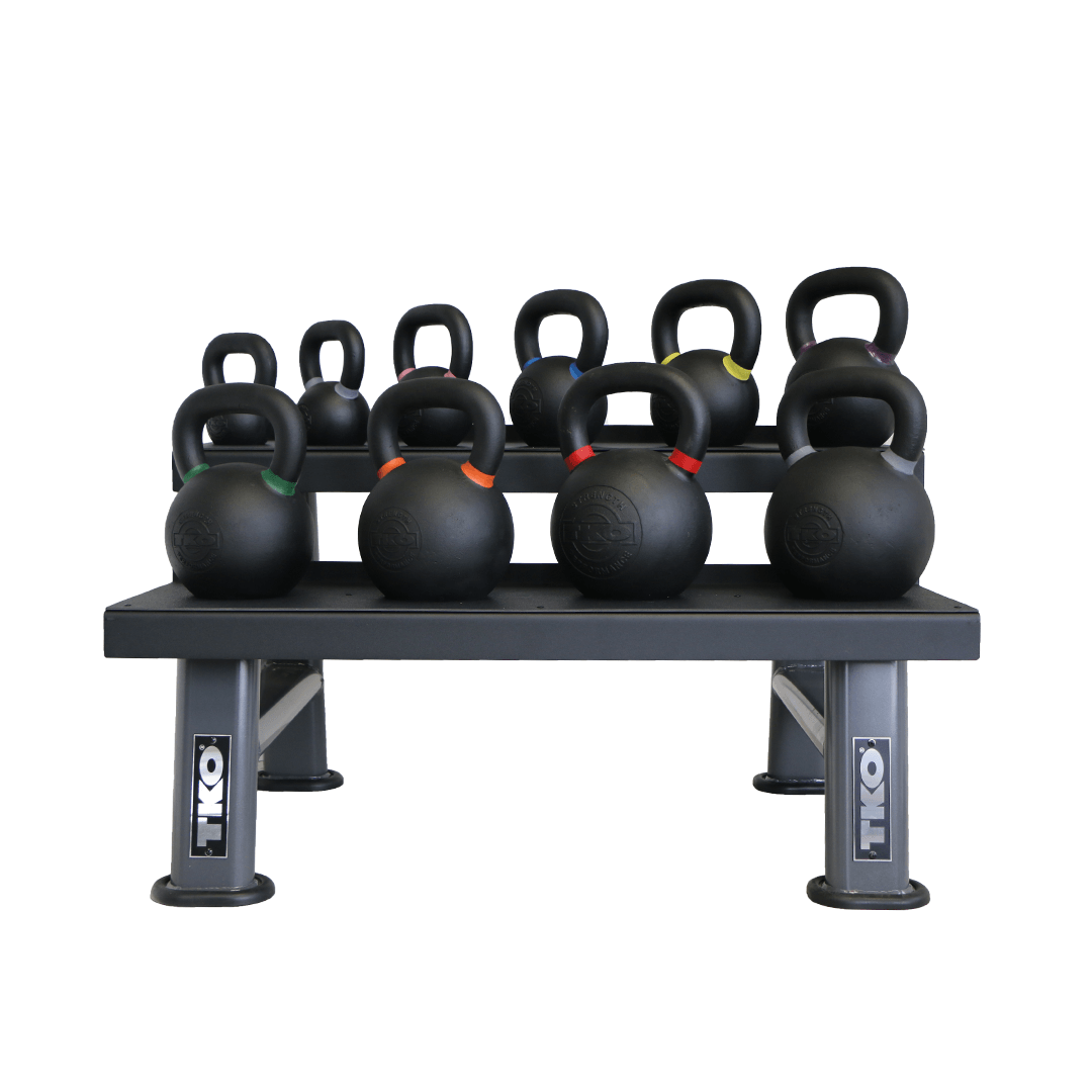 TKO 4kg-36kg Cast Kettlebell Set w/ 2 Tier Rack S859-PKB4-36 ...
