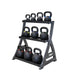 TKO 4kg-36kg Cast kettlebell set w/ 3 tier rack