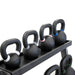 TKO 4kg-36kg Cast kettlebell set w/ 3 tier rack