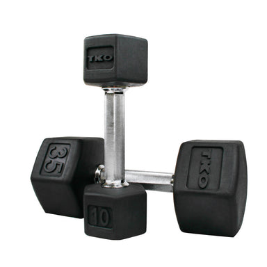 TKO 5-50 lb Rubber Hex DB Set, Tri-Grip 814TXR-A10